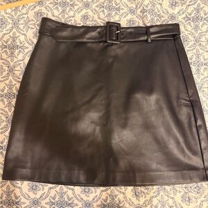 LOFT Leather-Style Black Mini Skirt